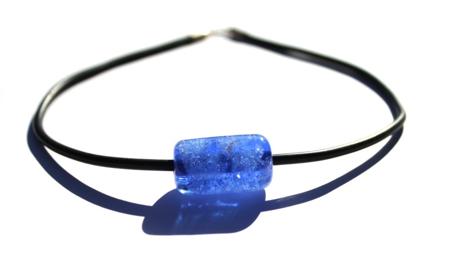 Ketting tube blauw op rubber ketting
